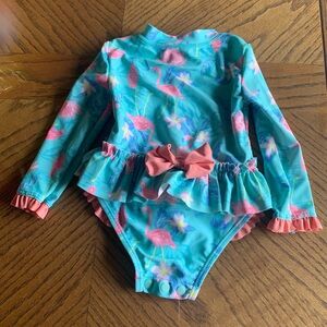 Tommy Bahama Pink Flamingo Long Sleeve One Piece Bathing Suit